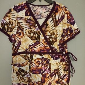Koi by Kathy Peterson butterfly scrub top